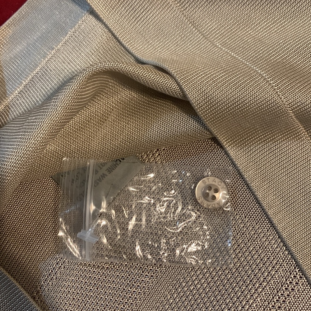 Stacy Adams NWT Slinky Shimmer Beige Tonal Patterned Dressy Polo Shirt Size 3X - Picture 8 of 8